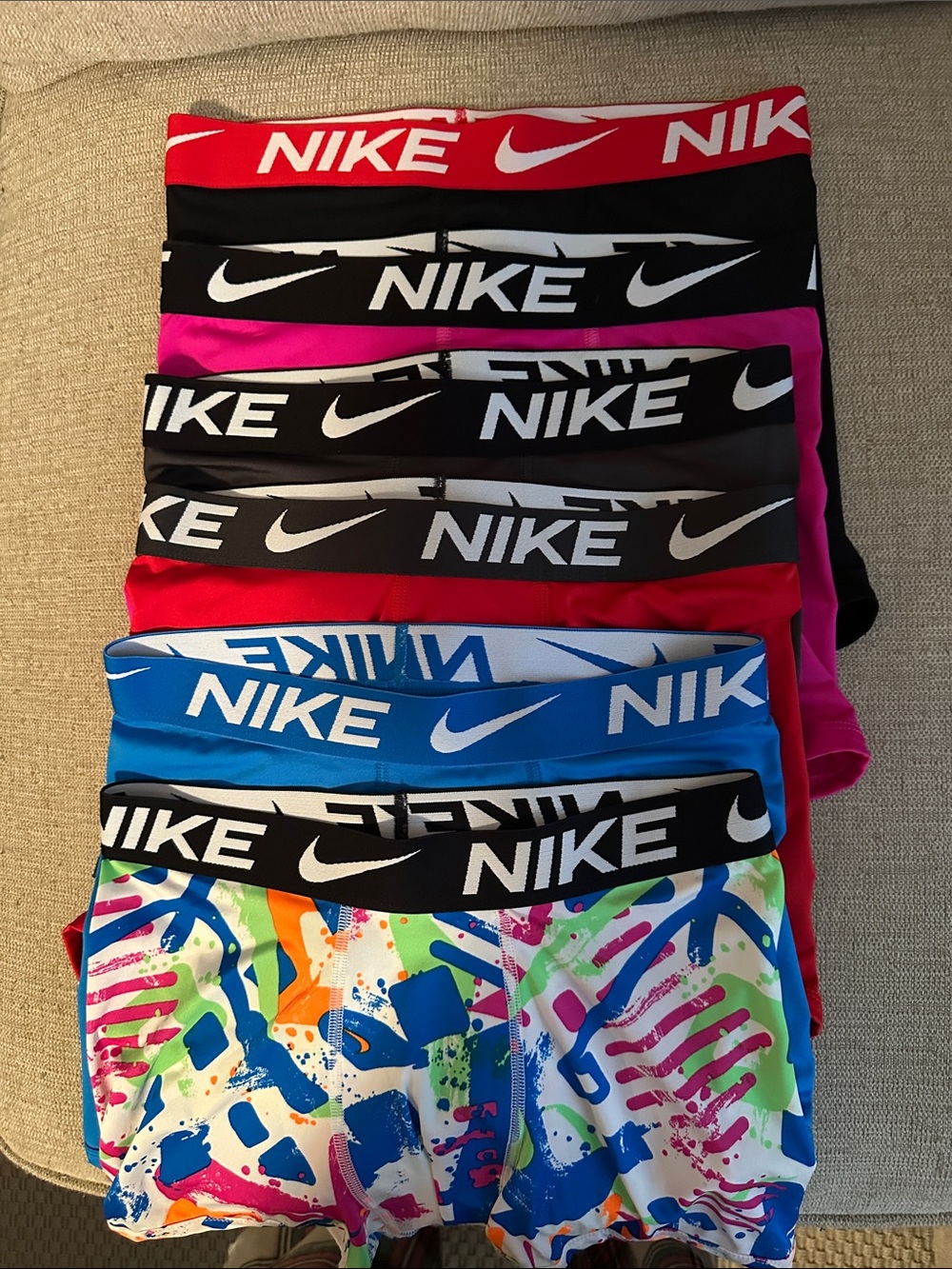 Nike Kids' Briefs Pack in Black, Red, Blue, Pink, and Multicolor